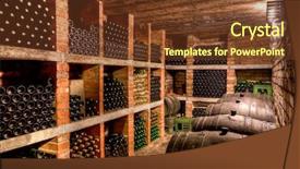  Presentation with cellar - Beautiful slides featuring wine bottles in the cellar backdrop and a tawny brown colored foreground