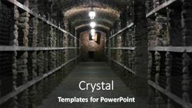  Presentation with cellar - PPT theme having wine bottles in winery cellar background and a dark gray colored foreground