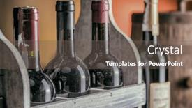  Presentation with oak - Slides consisting of wine-bottles-in-wooden-crate background and a gray colored foreground
