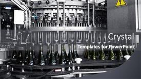  Presentation with industrial machine - Amazing slide set having wine-bottles-on-industrial-machine backdrop and a gray colored foreground
