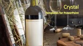  Presentation with bottling wine - Presentation theme enhanced with wine bottles on the wooden background and a tawny brown colored foreground