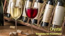  Presentation with bottling wine - PPT theme having wine bottles on the wooden background and a tawny brown colored foreground