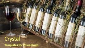  Presentation with bottling wine - Amazing presentation design having wine bottles on the wooden backdrop and a  colored foreground