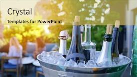  Presentation with bottles - Theme enhanced with wine bottles set in bucket background and a yellow colored foreground