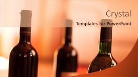 Presentation with bottles - Amazing presentation theme having wine-bottles-shallow-dof backdrop and a coral colored foreground
