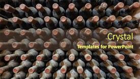  Presentation with cellar - Audience pleasing slide set consisting of wine-bottles-stacked-up backdrop and a tawny brown colored foreground