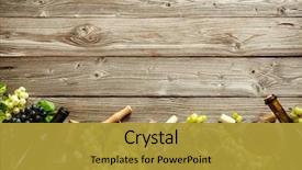  Presentation with sausages - Slides consisting of wine bottles with grapes cheese background and a gold colored foreground