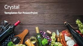  Presentation with wine cheese - PPT layouts consisting of wine bottles with grapes cheese background and a gray colored foreground