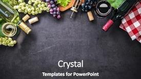  Presentation with wine cheese - Beautiful theme featuring wine bottles with grapes cheese backdrop and a dark gray colored foreground