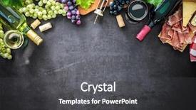  Presentation with wine cheese - Amazing PPT layouts having wine bottles with grapes cheese backdrop and a dark gray colored foreground