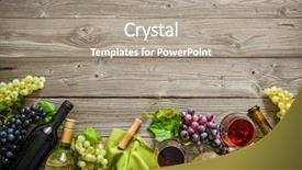  Presentation with bottles - Slide deck with wine bottles with grapes background and a gray colored foreground