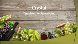  Presentation with wine tasting - PPT layouts with wine bottles with grapes background and a gray colored foreground