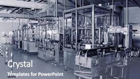  Presentation with bottling wine - Cool new slides with wine bottling equipment line backdrop and a gray colored foreground