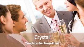  Presentation with flute - Colorful PPT theme enhanced with wine business - photo of happy man holding backdrop and a coral colored foreground