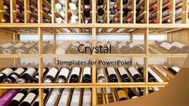  Presentation with cabinet - Presentation design enhanced with wine cabinet background and a coral colored foreground