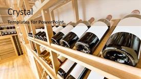  Presentation with cabinet - Slides consisting of wine cabinet background and a coral colored foreground