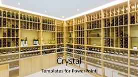  Presentation with cabinet - PPT layouts having wine cabinet background and a coral colored foreground