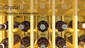  Presentation with cabinet - Slide set featuring wine cabinet background and a gold colored foreground