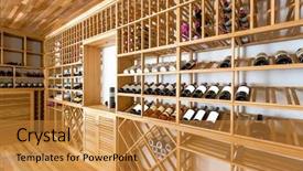  Presentation with cabinet - Beautiful slide deck featuring wine cabinet backdrop and a  colored foreground