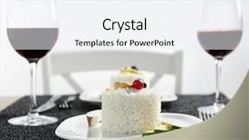  Presentation with coconut - Presentation theme featuring wine cashew - plate with delicious tasty coconut background and a sky blue colored foreground