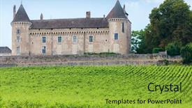  Presentation with simple burgundy - Presentation featuring wine castle - chateau de rully with vineyards background and a gold colored foreground