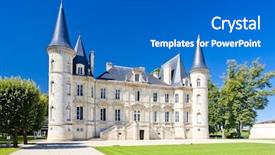  Presentation with region - Slide deck having wine castle - chateau pichon longueville bordeaux region background and a gray colored foreground