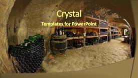  Presentation with cellar - PPT theme with wine cellar czech republic background and a tawny brown colored foreground