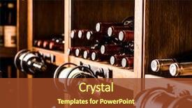  Presentation with cellar - Slides enhanced with wine cellar full of wine background and a tawny brown colored foreground