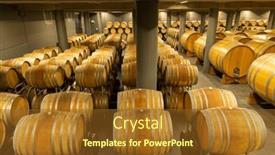  Presentation with barrels - Theme with wine-cellar-full-of-wooden background and a tawny brown colored foreground