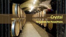  Presentation with cellar - Slides consisting of wine cellar in buxy burgundy france background and a tawny brown colored foreground
