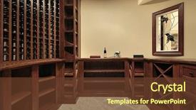  Presentation with cellar - Slides with wine cellar in luxury home background and a tawny brown colored foreground