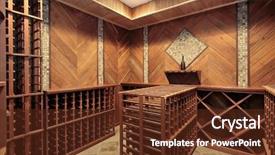 Presentation with cellar - Slides featuring wine cellar in luxury home background and a tawny brown colored foreground