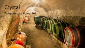  Presentation with cellar - Colorful presentation theme enhanced with wine cellar moravia czech republic backdrop and a yellow colored foreground