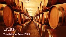  Presentation with cellar - Beautiful theme featuring wine cellar with barrels backdrop and a tawny brown colored foreground