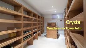  Presentation with cellar - Slides consisting of wine cellar with bottles background and a tawny brown colored foreground