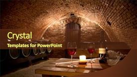  Presentation with cellar - Presentation design with wine cellar with wine bottle background and a tawny brown colored foreground