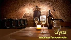 Presentation with cellar - Amazing PPT theme having wine cellar with wine bottle backdrop and a  colored foreground