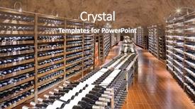  Presentation with cellar - Presentation featuring wine cellar with wine bottle background and a tawny brown colored foreground