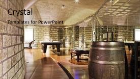  Presentation with cellar - Slide deck enhanced with wine cellar with wine bottle background and a coral colored foreground