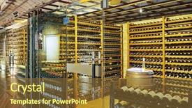  Presentation with wine - PPT layouts enhanced with wine cellar with wine bottle background and a tawny brown colored foreground