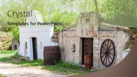  Presentation with czech republic - PPT layouts with wine-cellars-in-brod-nad background and a mint green colored foreground