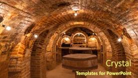  Presentation with czech republic - PPT theme with wine-cellars-in-rakvice-southern background and a tawny brown colored foreground