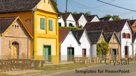  Presentation with hungary - Cool new presentation design with wine-cellars-in-villanykovesd-villany backdrop and a coral colored foreground