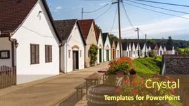  Presentation with hungary - Presentation design enhanced with wine-cellars-in-villanykovesd-villany background and a tawny brown colored foreground