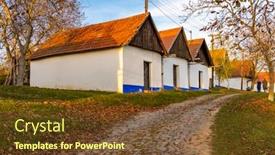  Presentation with czech republic - PPT theme having wine-cellars-in-vlcnov-southern background and a tawny brown colored foreground