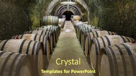  Presentation with barrels - Theme enhanced with wine-cellars-with-barrels-traditional background and a tawny brown colored foreground