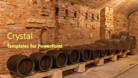  Presentation with barrels - Presentation theme with wine-cellars-with-barrels background and a  colored foreground