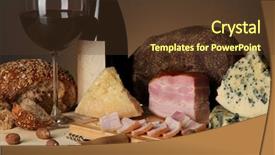  Presentation with wine book cheese - Presentation theme featuring wine cheese and meat products background and a tawny brown colored foreground