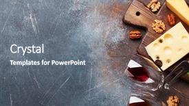  Presentation with wine cheese - Slides enhanced with wine cheese and nuts top background and a gray colored foreground