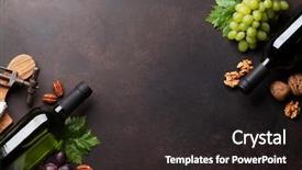  Presentation with wine cheese - Amazing PPT layouts having wine cheese grape and nuts backdrop and a dark gray colored foreground